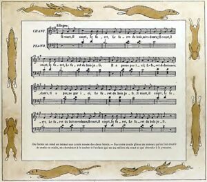 "Le furet du bois joli", Melodie und Klavierbegleitung