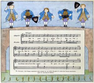 "Le pont d'Avignon", Melodie und Klavierbegleitung