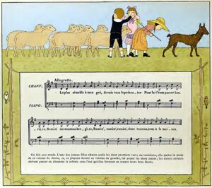 "Ramène tes moutons", Melodie und Klavierbegleitung